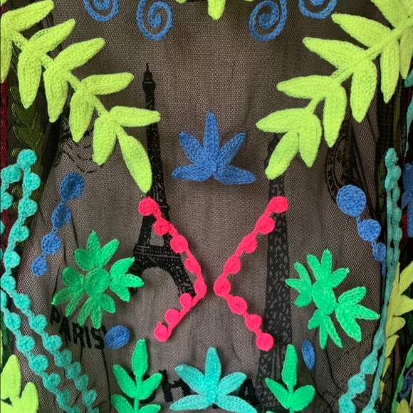 🍋 Embroidered neon bikini cover MEDIUM - Picture 4 of 8